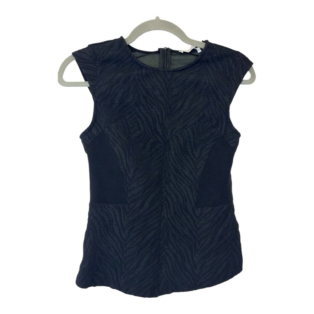 Zara W&B Collection Black Structured Peplum Blouse Dressy Office Style Medium